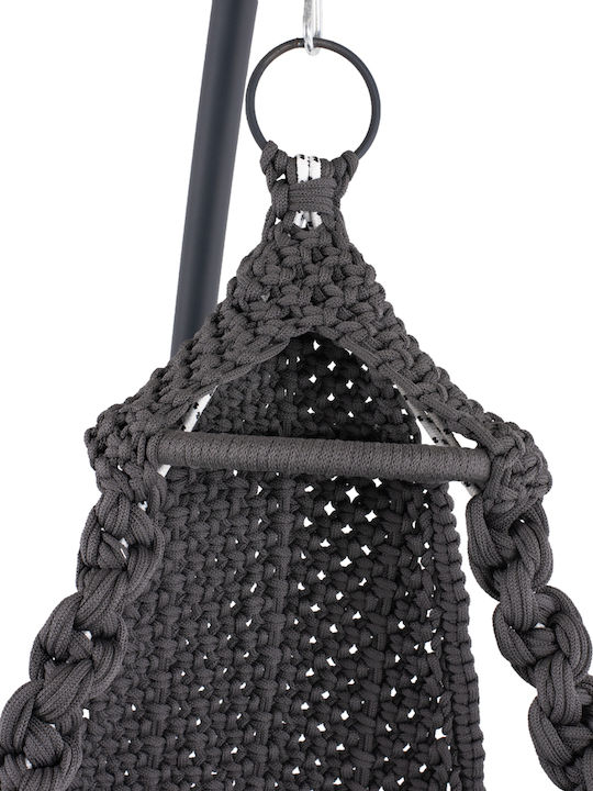 Κούνια Φωλιά με Βάση August Rattan Ανθρακί Μ123xΠ113xΥ145cm