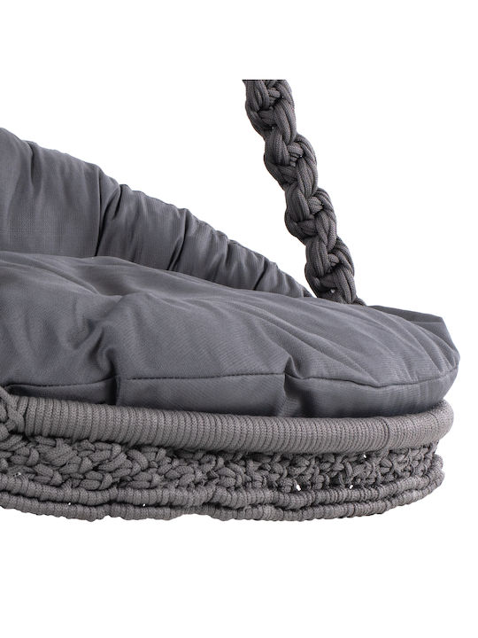 Κούνια Φωλιά με Βάση August Rattan Ανθρακί Μ123xΠ113xΥ145cm