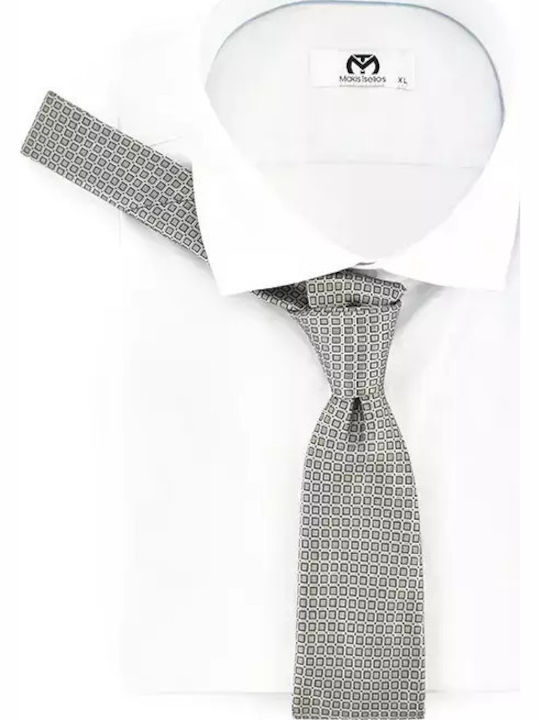 Makis Tselios Fashion Herren Krawatte Monochrom in Beige Farbe
