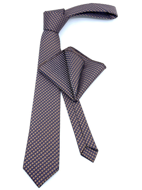 Legend Accessories Herren Krawatten Set Gedruckt in Braun Farbe