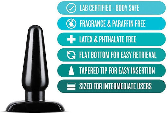 Blush Adventures Basic Anal Plug Πρωκτική Σφήνα Medium Black