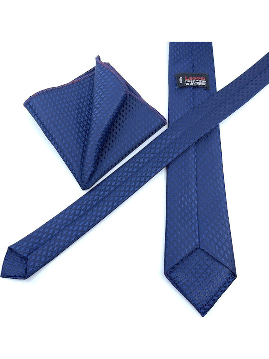 Legend Accessories Herren Krawatten Set Monochrom in Blau Farbe