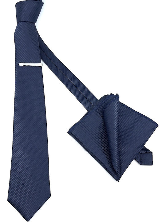 Legend Accessories Herren Krawatten Set Synthetisch Monochrom in Marineblau Farbe