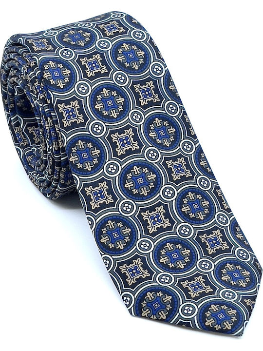 Legend Accessories Herren Krawatten Set Seide Gedruckt in Blau Farbe