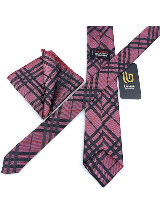 Legend Accessories Set de Cravată pentru Bărbați Sintetic Tipărit în Culorea Fuchsia