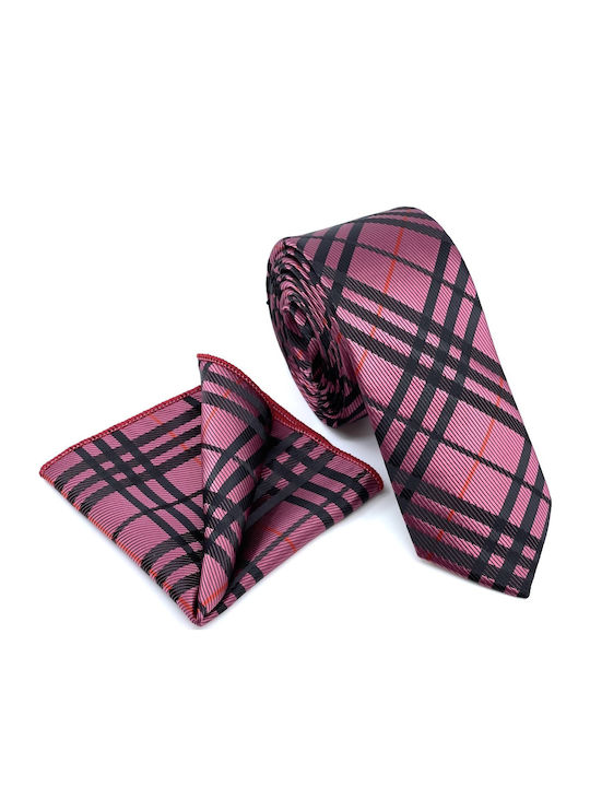 Legend Accessories Set de Cravată pentru Bărbați Sintetic Tipărit în Culorea Fuchsia