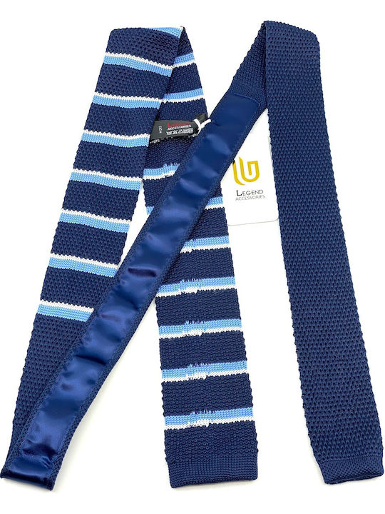 Legend Accessories Synthetic Men's Tie Knitted Printed Navy Blue