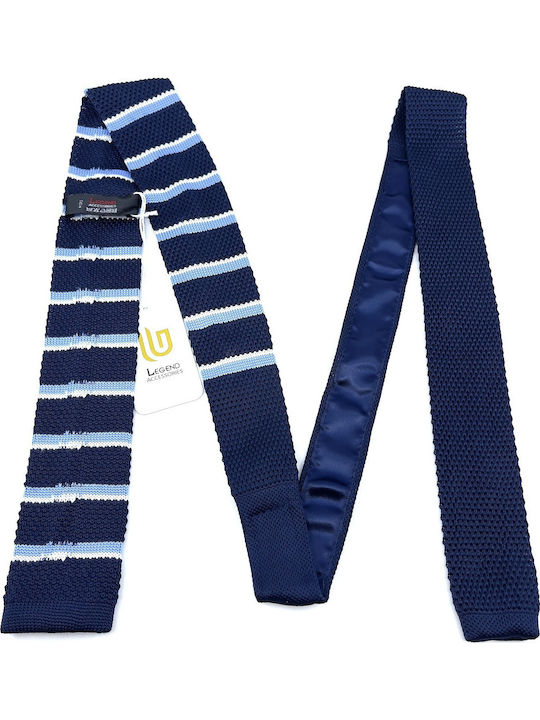 Legend Accessories Synthetic Men's Tie Knitted Printed Navy Blue