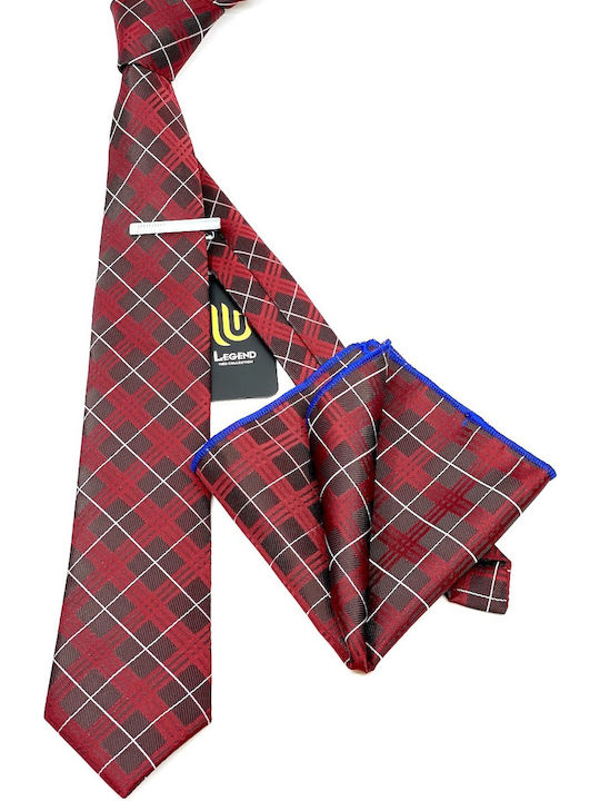 Legend Accessories Synthetic Men's Tie Set Printed Burgundy