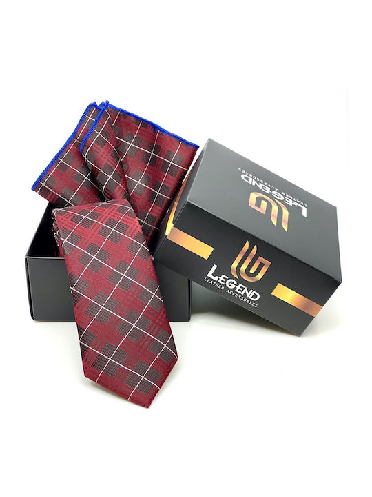 Legend Accessories Synthetic Men's Tie Set Printed Burgundy