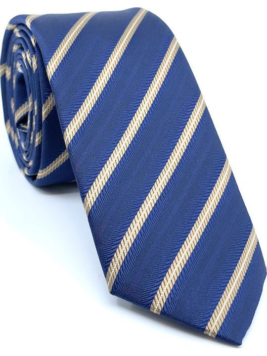 Legend Accessories Set Herren Krawatte Seide mit Mustern in Blau Farbe