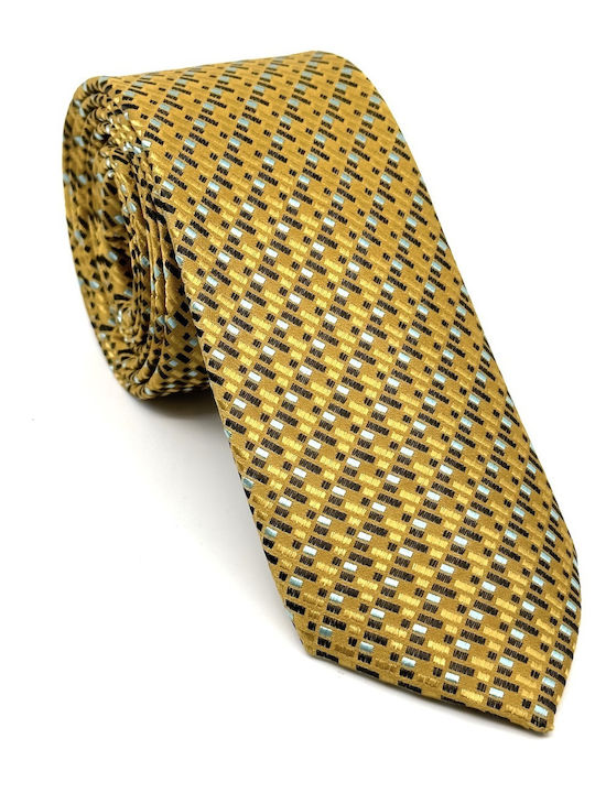 Legend Accessories Σετ Ανδρικής Γραβάτας Μονόχρωμη σε Χρυσό Χρώμα