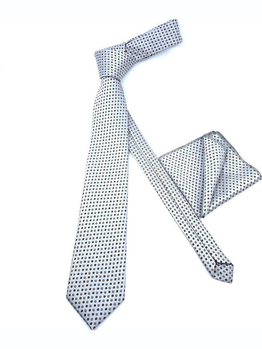 Legend Accessories Herren Krawatten Set Gedruckt in Silber Farbe
