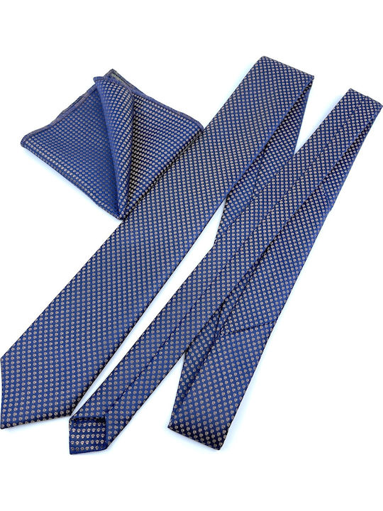 Legend Accessories Herren Krawatten Set Gedruckt in Blau Farbe