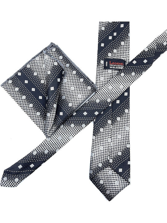 Legend Accessories Herren Krawatten Set Gedruckt in Silber Farbe
