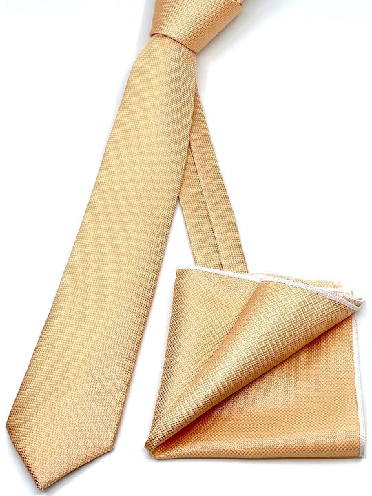 Legend Accessories Ανδρική Γραβάτα με Σχέδια σε Μπεζ Χρώμα