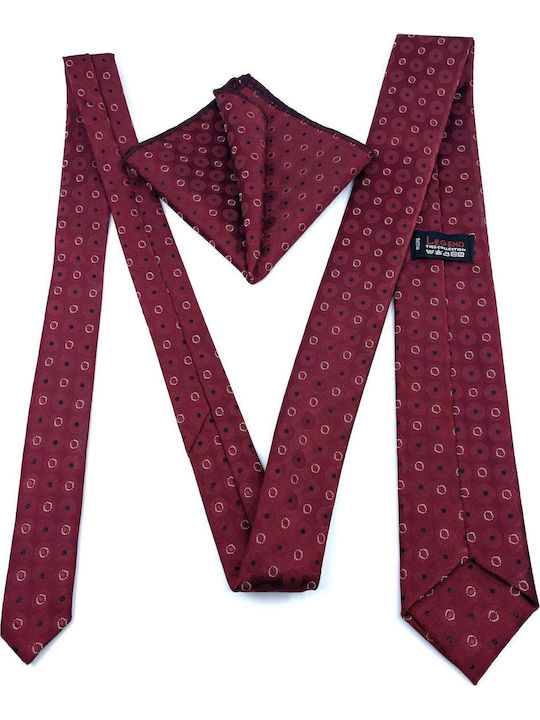 Legend Accessories Men's Tie Set Printed Burgundy