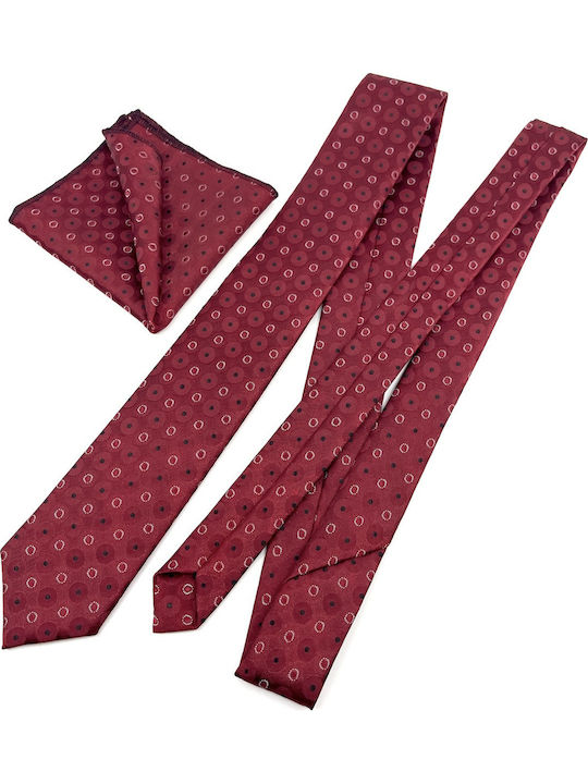 Legend Accessories Men's Tie Set Printed Burgundy