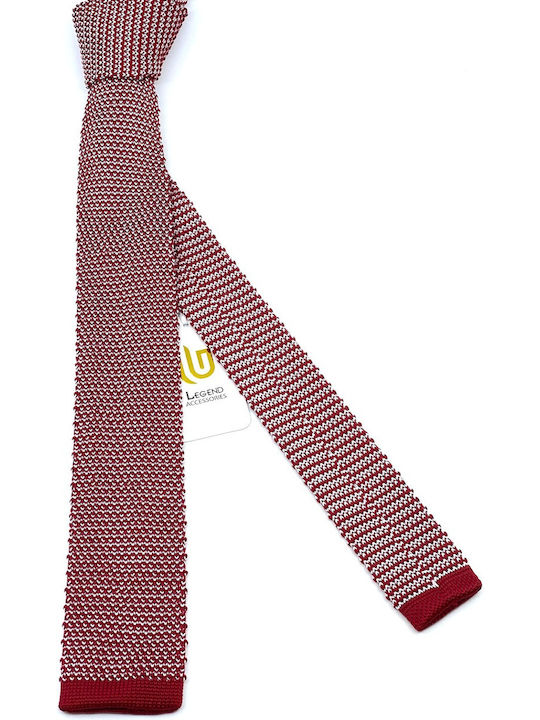 Legend Accessories Ανδρική Γραβάτα Συνθετική Πλεκτή με Σχέδια σε Κόκκινο Χρώμα