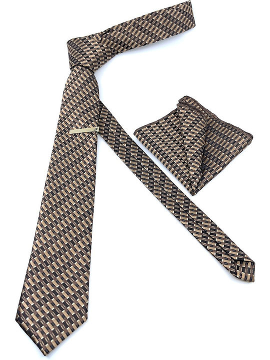 Legend Accessories Men's Tie Set Printed Beige