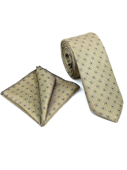 Legend Accessories Men's Tie Set Printed Beige