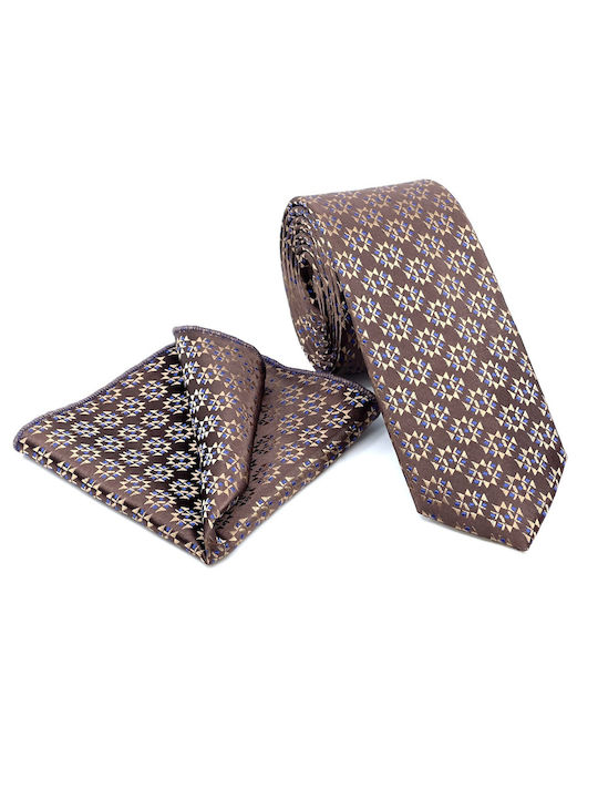 Legend Accessories Men's Tie Set Printed Brown