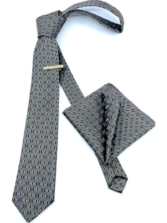Legend Accessories Herren Krawatten Set Gedruckt in Gray Farbe