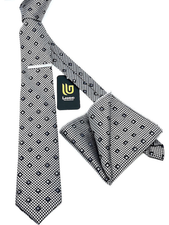 Legend Accessories Herren Krawatten Set Synthetisch Gedruckt in Gray Farbe