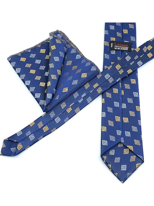 Legend Accessories Herren Krawatten Set Gedruckt in Blau Farbe