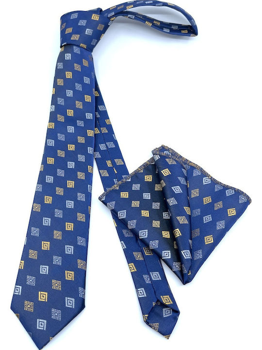 Legend Accessories Herren Krawatten Set Gedruckt in Blau Farbe