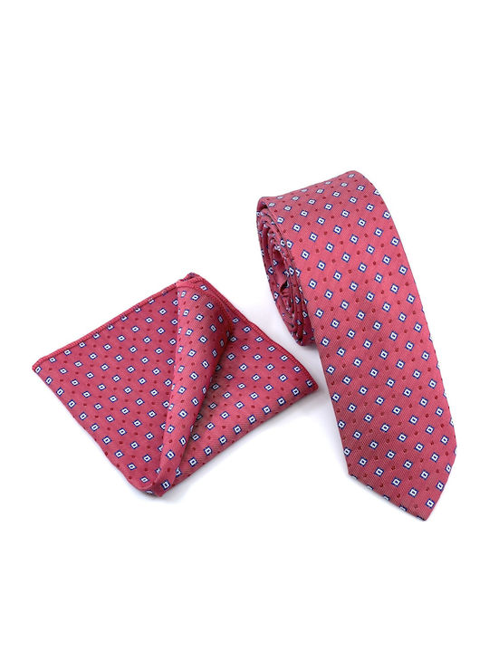 Legend Accessories Set de Cravată pentru Bărbați Tipărit în Culorea Roz