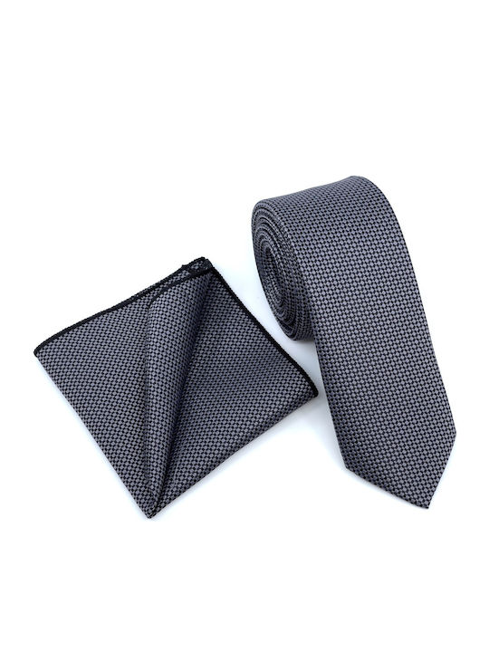 Legend Accessories Men's Tie Set Synthetic Printed in Gray Color