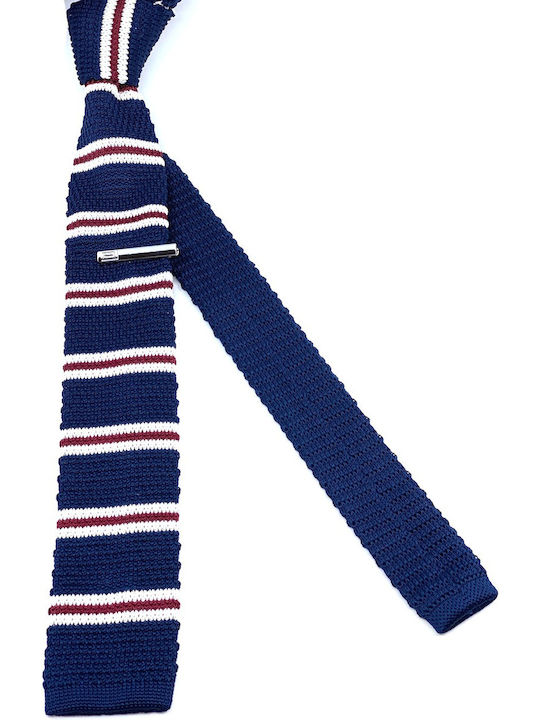 Legend Accessories Synthetic Men's Tie Knitted Printed Navy Blue