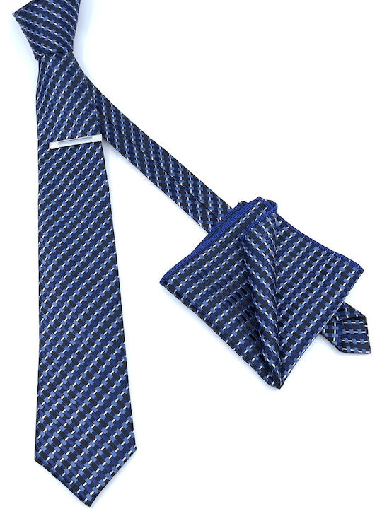 Legend Accessories Synthetic Men's Tie Set Printed Navy Blue