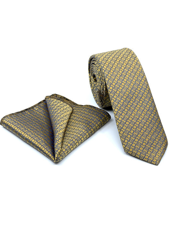 Legend Accessories Set de Cravată pentru Bărbați Tipărit în Culorea Aur