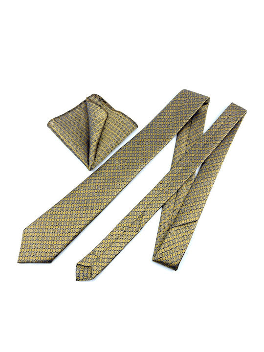 Legend Accessories Set de Cravată pentru Bărbați Tipărit în Culorea Auriu