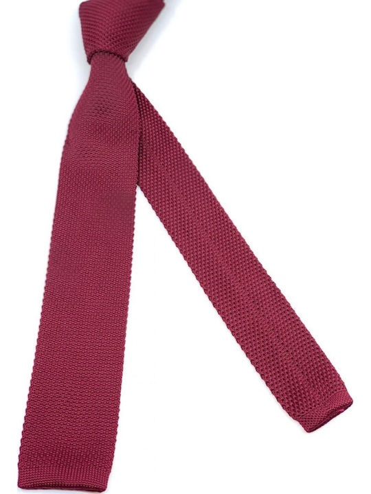 Legend Accessories Ανδρική Γραβάτα Πλεκτή Μονόχρωμη σε Μπορντό Χρώμα