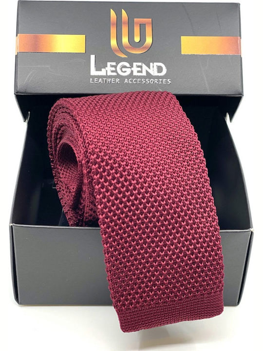 Legend Accessories Men's Tie Knitted Monochrome Burgundy