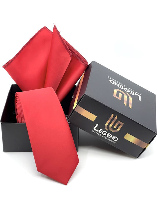Legend Accessories Synthetic Men's Tie Set Monochrome Red