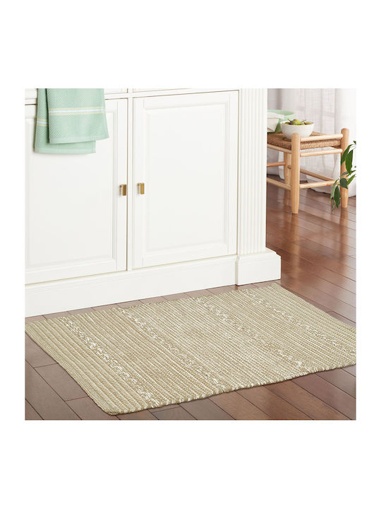 Lino Home Rechteckige Küchenmatte mit rutschfestem Unterlage Beige 60x90εκ.