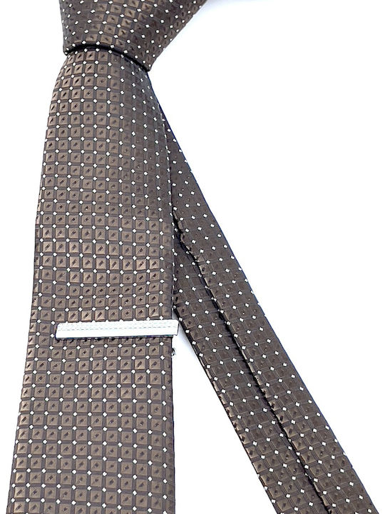 Legend Accessories Men's Tie Set Printed Brown