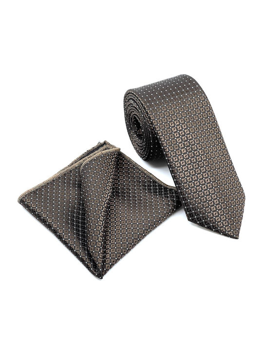 Legend Accessories Men's Tie Set Printed Brown