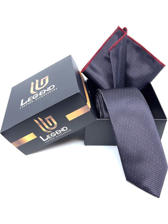 Legend Accessories Комплект Мъжки Кравати Коприна Отпечатани в Тъмносин Цвят