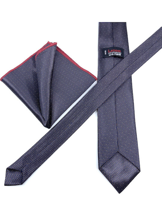 Legend Accessories Комплект Мъжки Кравати Коприна Отпечатани в Тъмносин Цвят