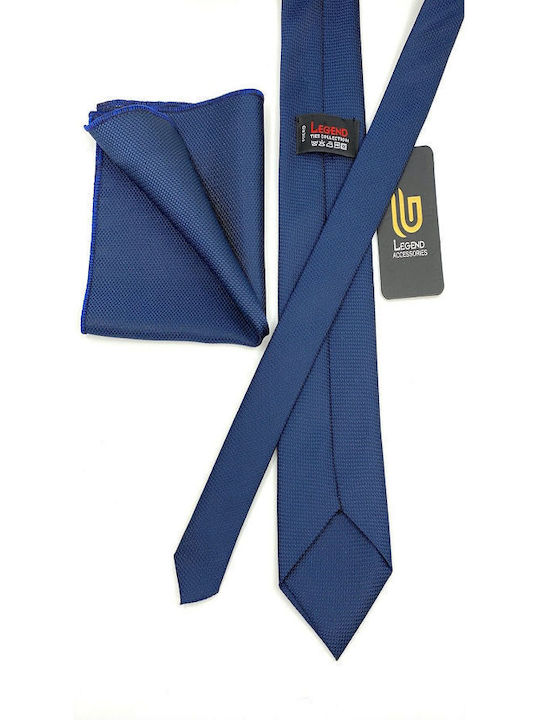 Legend Accessories Herren Krawatten Set Monochrom in Blau Farbe