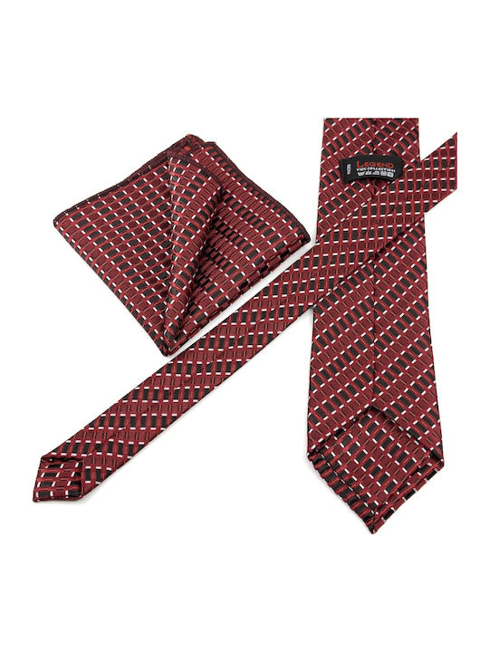 Legend Accessories Men's Tie Set Printed Burgundy