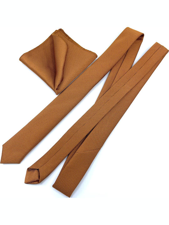 Legend Accessories Men's Tie Set Synthetic Monochrome in Orange Color L-047-4.5CM-78