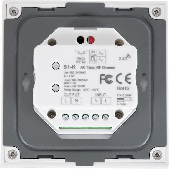 GloboStar Skydance Dimmer Switch with LED Frame Rotary 360W in White Color