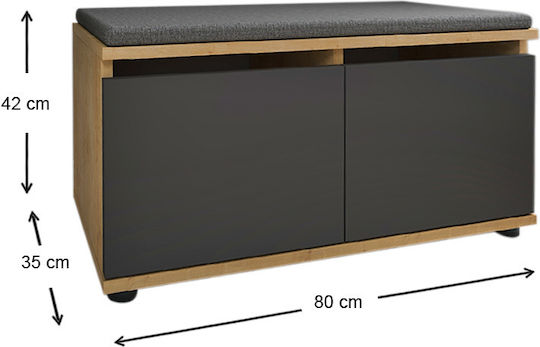 Дървен Обувна рафт Twain с 1 рафт 80x35x42см