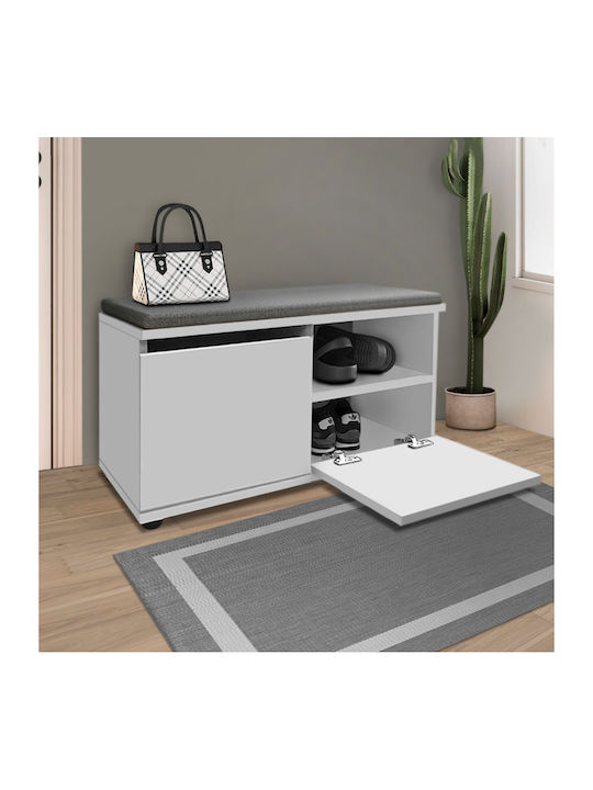 Twain Wooden Shoe Organizer White 80x35x42cm